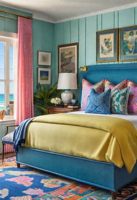 Bedroom with painted paneled walls
