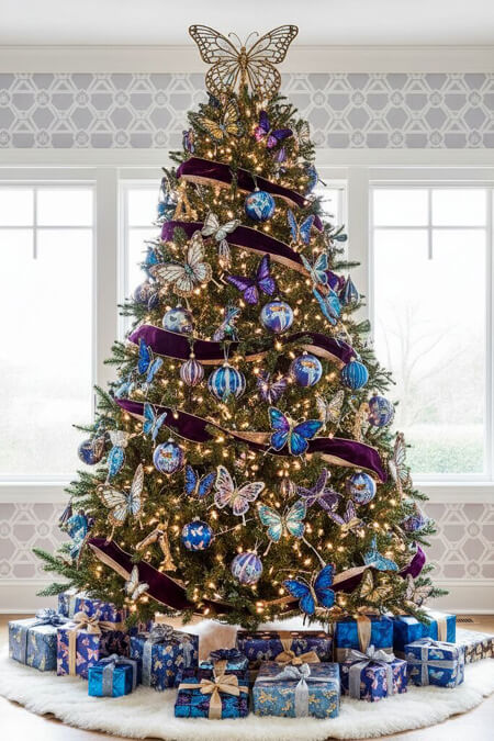 Gorgeous eleagnt butterfly themed Christmas tree