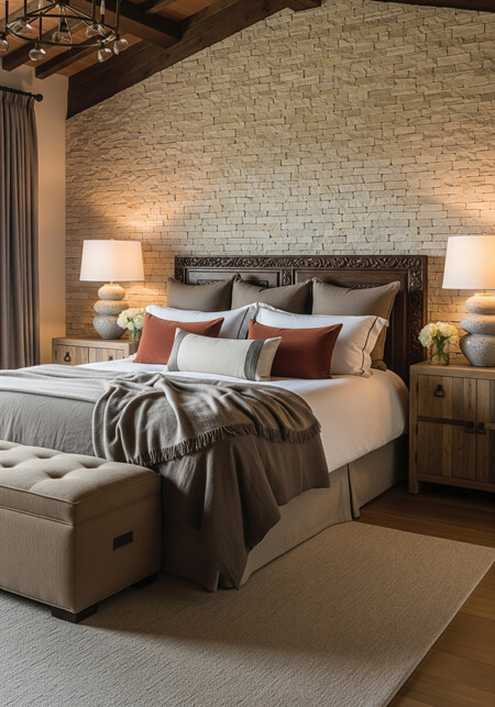 rustic elegant neutral bedroom