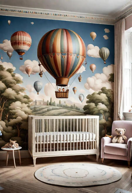 hot air balloon baby nursery