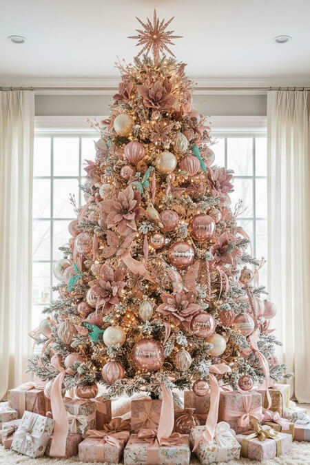 Pink Christmas tree decorating ideas