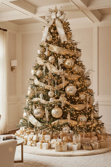 Gorgeous neutral gold Christmas tree