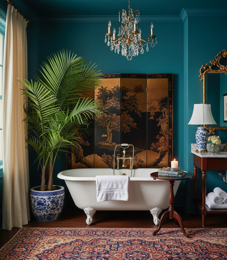 british colonial bathroom