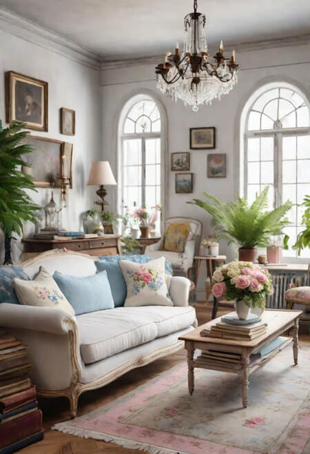 Updated Shabby Chic Living Room