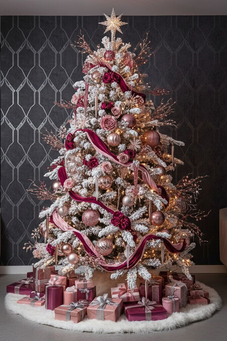 Shades of pink Christmas tree