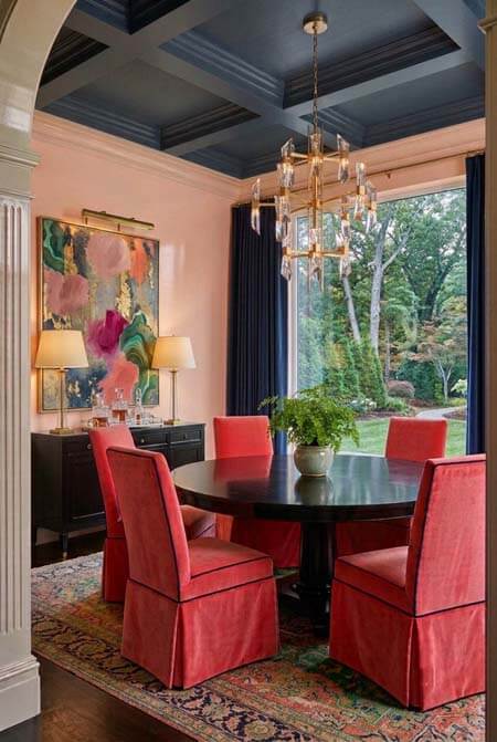 shades of pink dining room