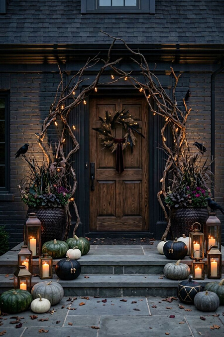 Dramatic Halloween front porch