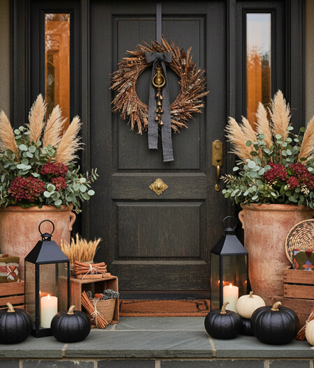 lanterns fall front porch