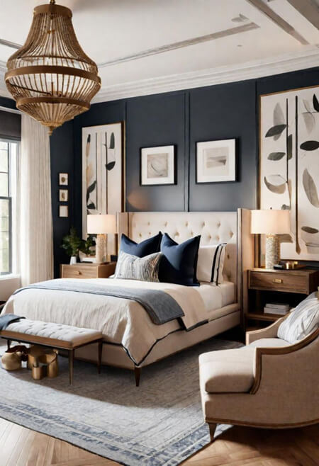 Black and white bedroom