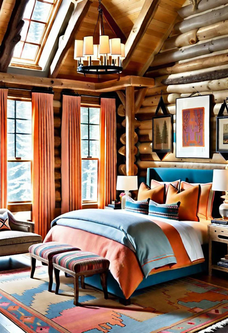 log cabin bedroom decorating inspo