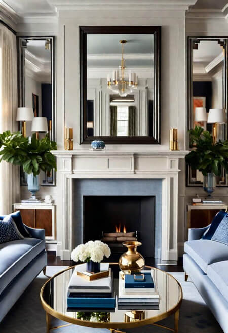 mirror small living room