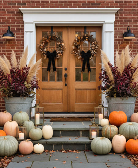 gourds fall front porch