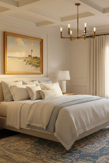 bedroom blue white