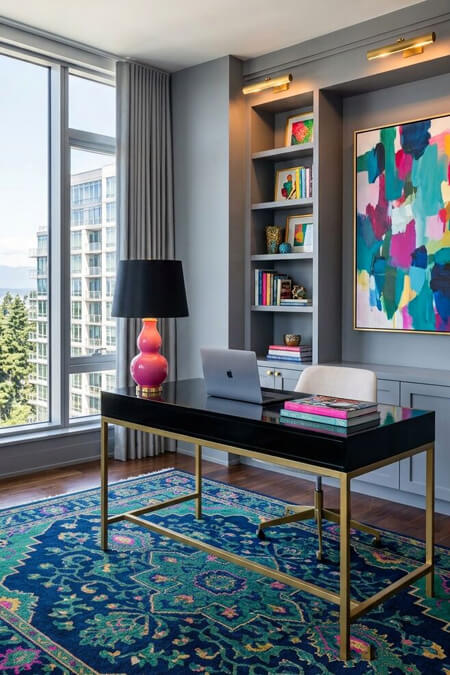 Modern colorful home office