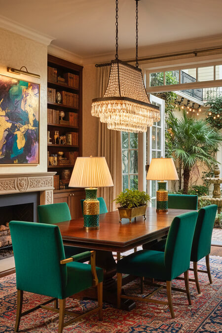 library dining room lighting