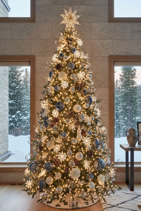 Christmas lights in the shape of snowflakes