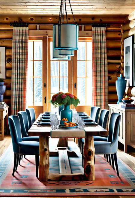 log cabin dining room decorating ideas