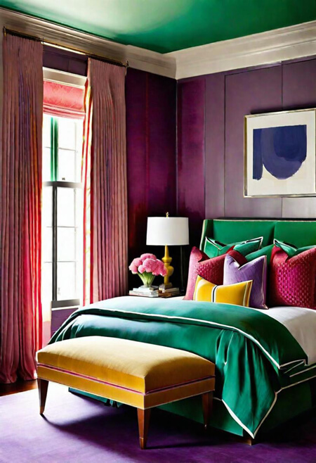 emerald green plum bedroom jewel tone