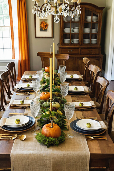 fall accessories tablescape dining room decor