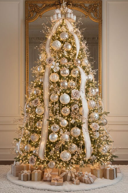 Gorgeous gold and silver Christmas tree