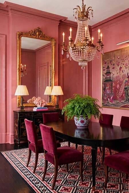 pink dining room