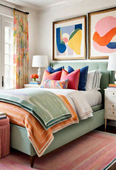 Colorful bright bedroom