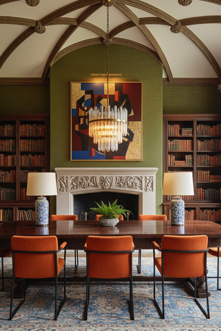 library dining room color scheme