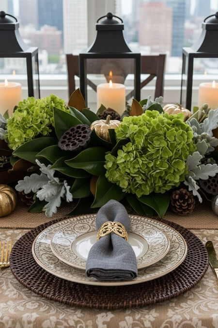 Neutral Thanksgiving centerpiece
