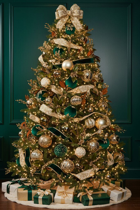 Beautiful traditional Christmas tree