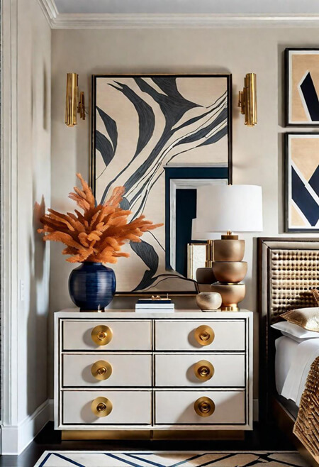 Professionally decorated nightstand