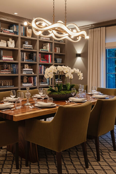 library dining room tableware