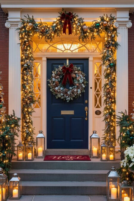 How to accessorize a front porch decorated for Christmas