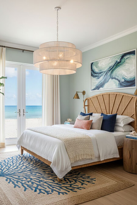 Modern beach house bedroom