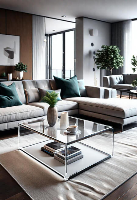 clear coffee table small living room