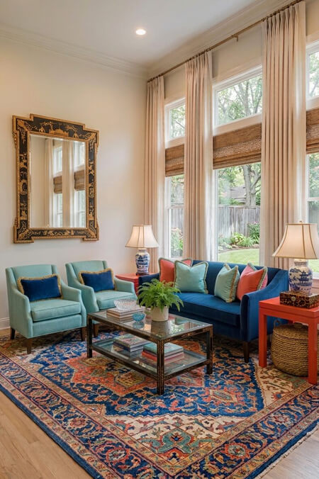 colorful eclectic small living room