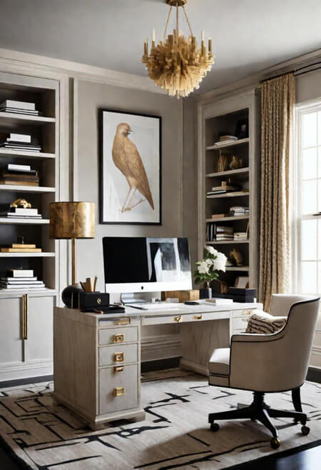 Neutral modern home office decorating ideas