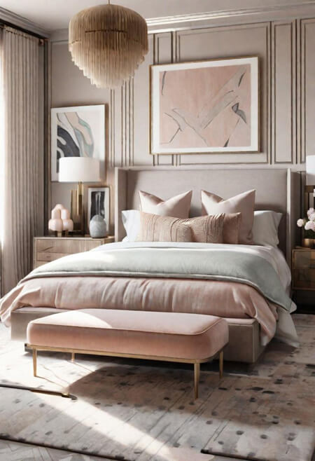 Soft pastel neutral bedroom decorating ideas