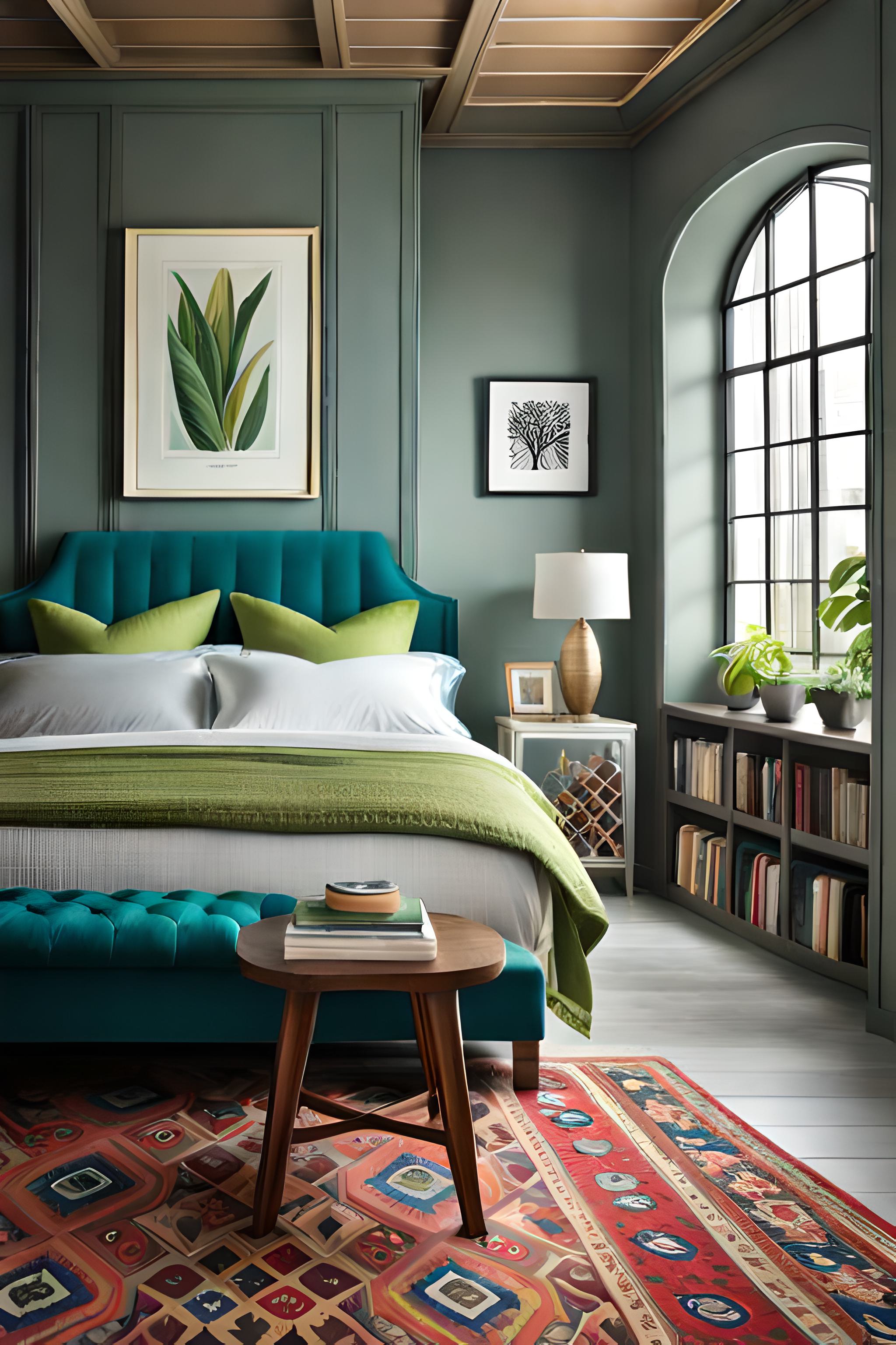 Green with gray walls