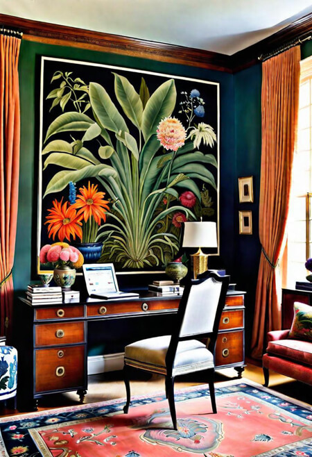 Professionally decorated home office - traditional and elegant