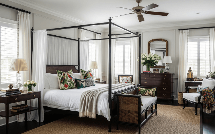 British colonial bedroom