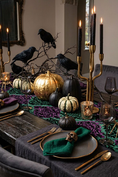 Moody elegant tablescape