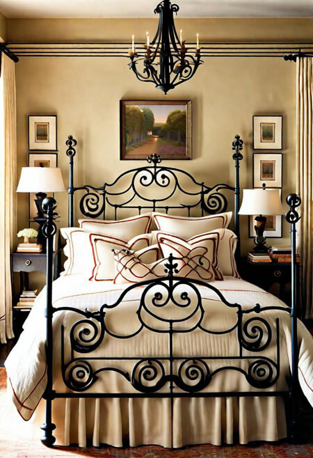 elegant fancy wrought iron bed