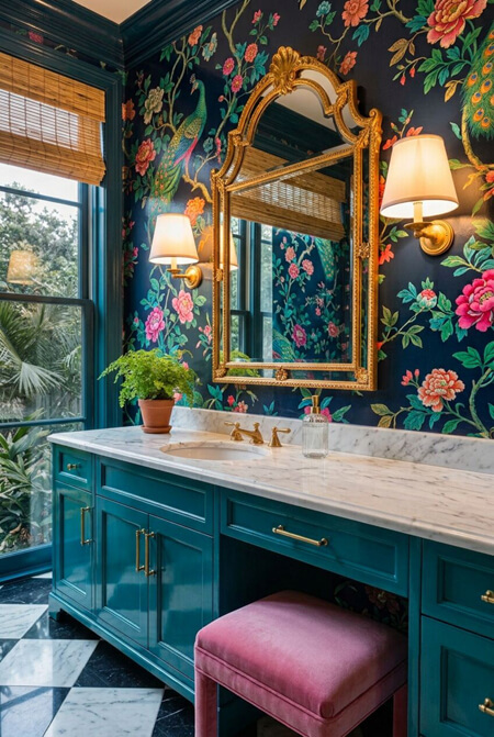 bold color lighting bathroom