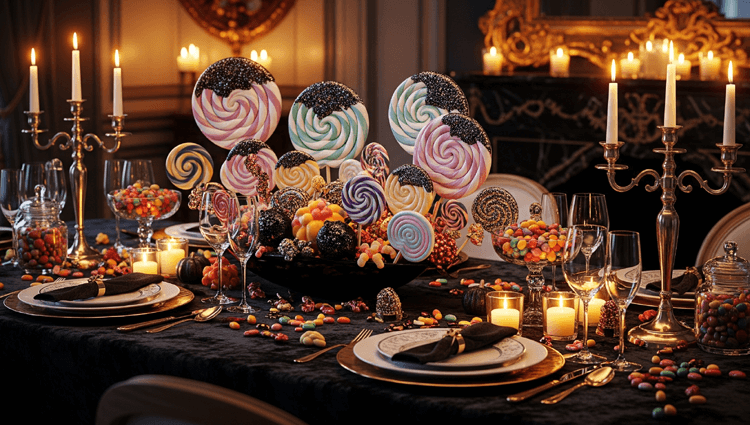 candyland halloween tablescape