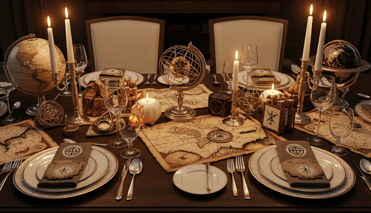 cartographer halloween tablescape
