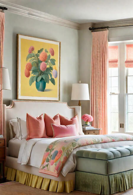 Colorful bright bedroom