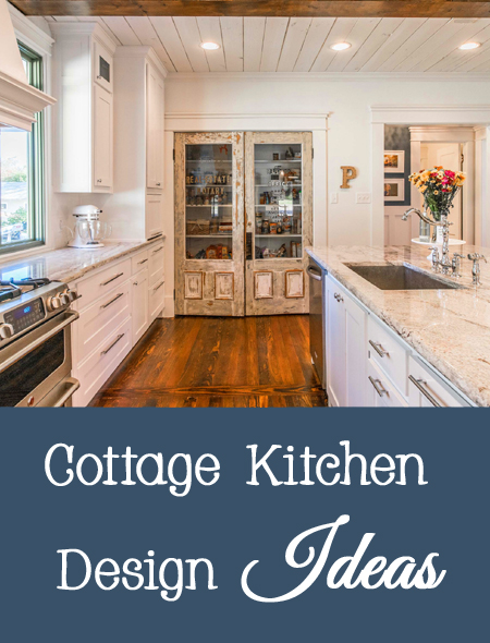 Cottage Kitchen Design Ideas - farmhouse, white, cabinets, countertops, faucet, appliances, vintage, door
