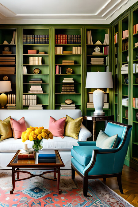 Living room focal point bookcase