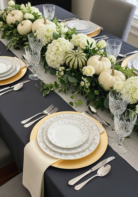 fall tablescape linens