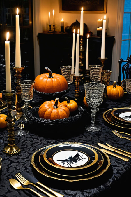 fine china halloween tablescape